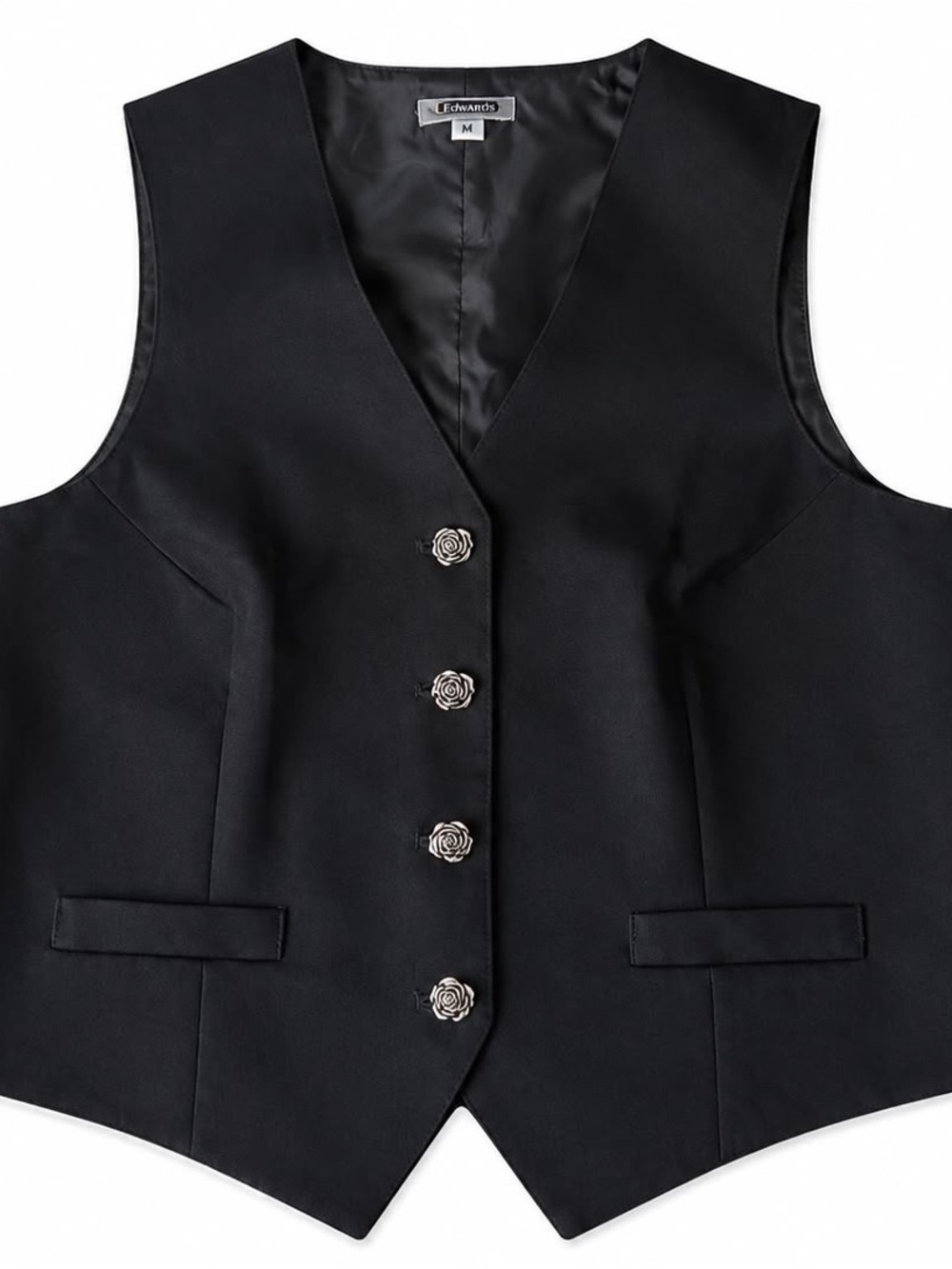 Edwards Women's Black Tailored Vest - Classic Button Front